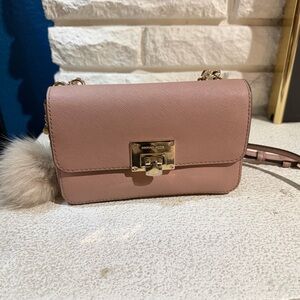 Michael Kors Blush Crossbody Bag with Gold Accents
